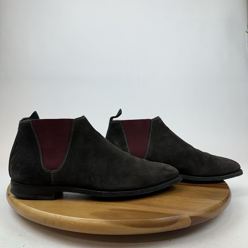 Mens Crockett & Jones Cranford Brown Suede Chelsea Ankle Boots‎ Size 7.5 E GUC